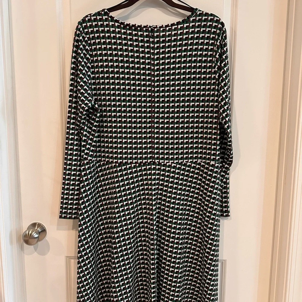 Michael Kors Green And Red Geometric Print Dress